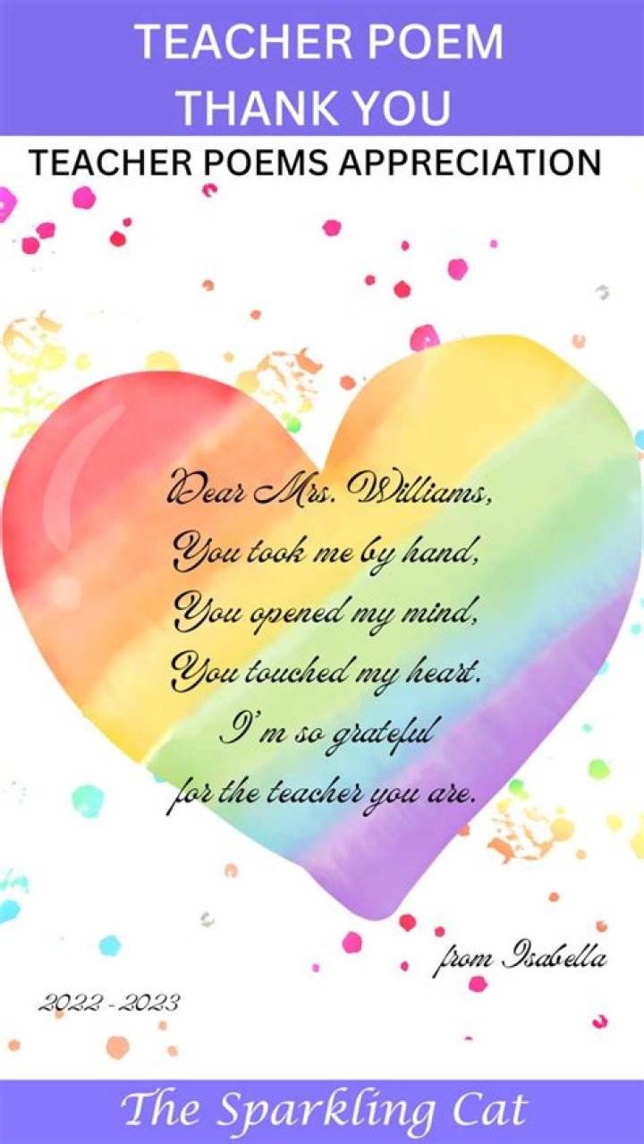 M&M Poem for Teacher Appreciation
