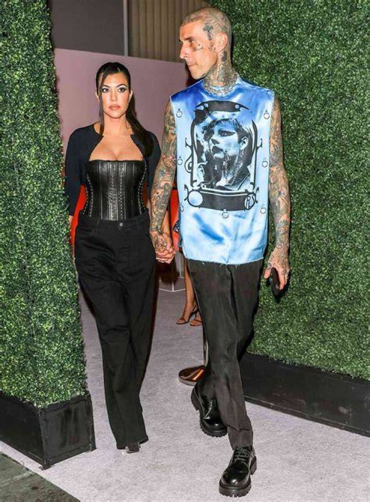 Travis Barker and Kourtney Kardashian Attend the Ribbon Cutting Ceremony at the Newly Opened Crossroads Kitchen at The Commons at Calabasas